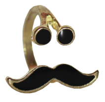 Anel Moustache - olho e bigode preto